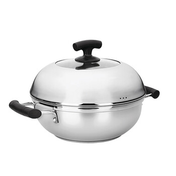
                                        爱仕达火锅 不锈钢复底蒸锅大汤锅多用锅 QJ1728E 28CM 燃气电磁炉通用                