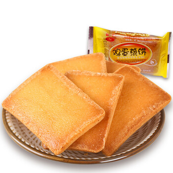 白鹤 鸡蛋煎饼500g 铁板代餐早餐饼面包干休闲食品