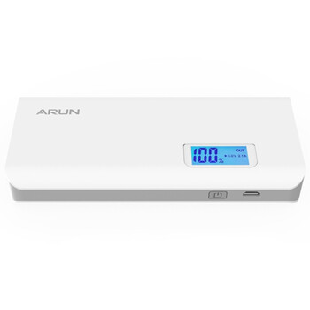 
                                        海陆通（ARUN） Y615 李晨代言 LCD液晶屏 移动电源/充电宝 10000毫安 经典白 2A充放双USB 适用于苹果/安卓                