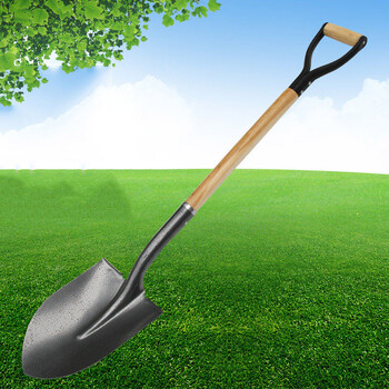 金贝萝农资铲子 大铁铲 木柄尖头铁锹 铁铲 种树尖锹 农用植树铲