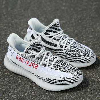 休闲鞋运动鞋男女椰子鞋350时尚个性潮鞋跑步鞋 白斑马 36