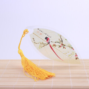 古风叶脉叶子创意书签流苏设计中国风学生奖品复古典文具精美礼物