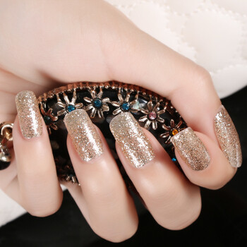 香槟金甲油胶金色闪粉亮片光疗指甲油胶美甲qq蔻丹胶 香槟系列02