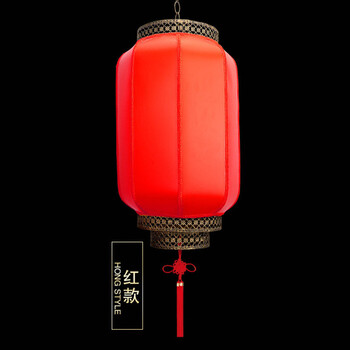 智汇 红灯笼 户外防水防晒仿羊皮中式仿古冬瓜宫灯广告装饰茶楼长灯笼