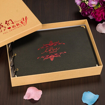 10寸diy相册手工创意情侣浪漫粘贴式相册本影集宝宝纪念册礼物 英文