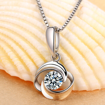 沉鱼落雁 925纯银项链女款 时尚银饰品吊坠女首饰 送女友情侣情人节