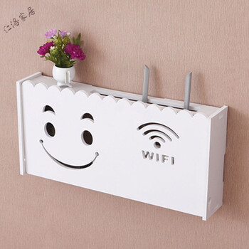 翻盖路由器架多媒体遮挡箱壁挂盒子置物架wifi装饰盒收纳盒免打孔储物
