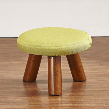 创意时尚床头实木小登矮凳子 简约个性现代宿舍大学生懒人沙发凳 浅