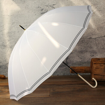 新品文艺雨伞细长柄女韩国日本日系小清新简约纯色白色轻学生森系伞