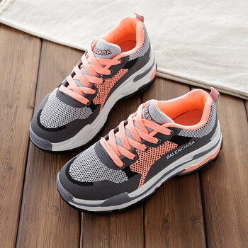 运动鞋韩国ulzzang透气拼色网面厚底增高跑步鞋原宿学生夜跑鞋女sn