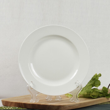 8英寸纯白优质骨瓷圆形餐盘方形菜盘饭盘平盘汤盘子碗碟 8英寸平盘 单