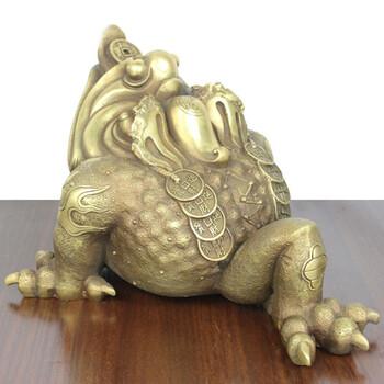 铜器铜金蟾 吐钱三足金蟾装饰品摆件 家居装饰办公室摆设开业礼品摆件