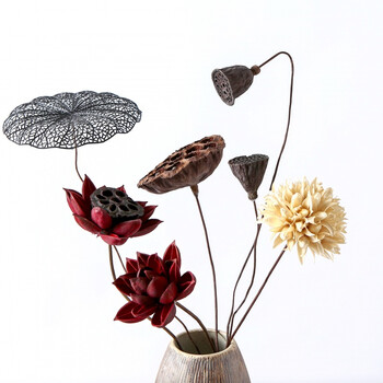 花亦秀 荷花莲蓬天然风干莲花摆件装饰套装组合家居插花混合式艺术