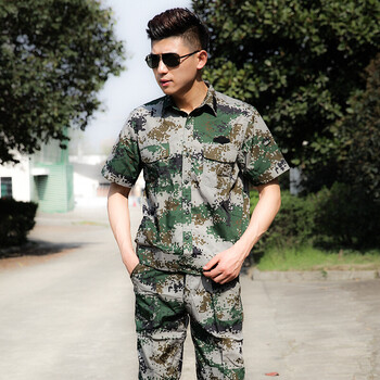 盾郎 户外夏季短袖迷彩服套装军训服男军装军迷服饰特