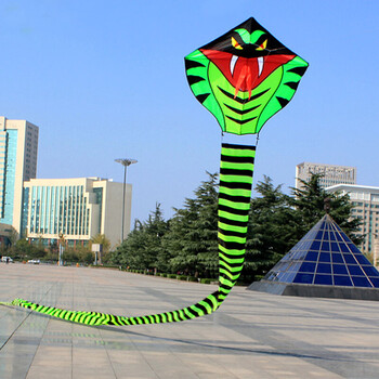 15米/30米竹叶青蛇风筝眼镜王蛇风筝时尚创意抗风风筝 30米青蛇