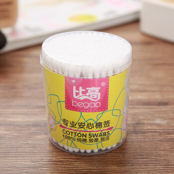 双头化妆木棒棉 棉签无菌一次性伤口消毒碘伏 家用抗菌卫生棒 180只圆
