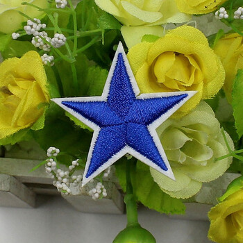 补丁贴衣服裤子鞋帽装饰修补洞刺绣贴花五角星贴布 9蓝色白边星星(小)