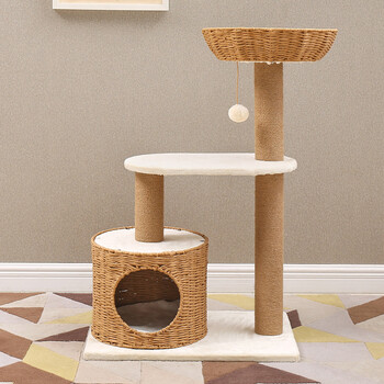 大型豪华猫窝出口手工编织猫爬架猫窝猫树猫跳台宠物用品 标准款