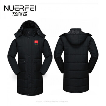 体育生加厚过膝足球训练服儿童冬训外套特种兵军装武警大衣 5508黑色