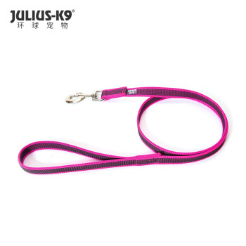 Julius K9牵引绳小中大型犬链子硫化狗牵引绳多功能进口宠物用品 粉色 19mm*1.2m