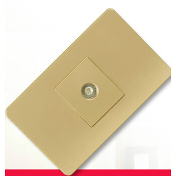 118型插座面板家用墙壁香槟金一位小盒有线电视闭路插座