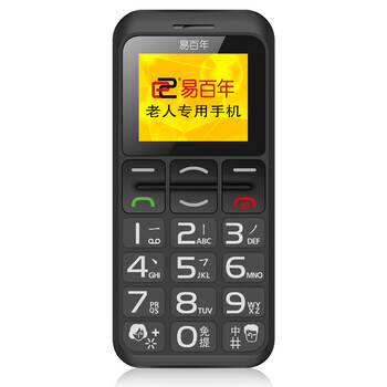 易百年Ez609 移动/联通2G老人手机 黑+红