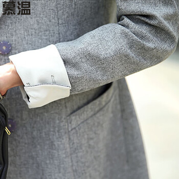 慕温  2015秋装新款女装韩版中长款修身显瘦休闲小西服薄西装女外套003 图片色 XL