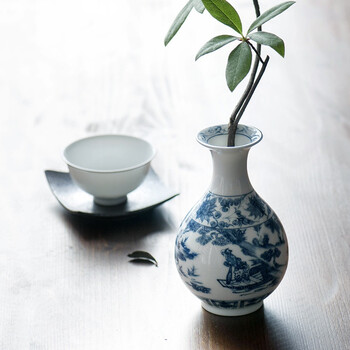 红叶花瓶 红叶景德镇陶瓷器青花瓷花瓶摆件仿古玉壶春瓶 行情报价价格评测 京东