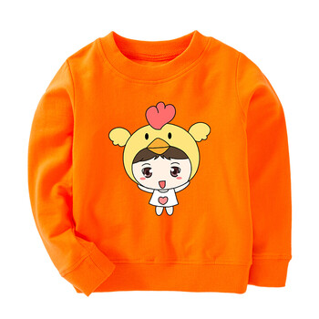 女童卫衣2017春秋新款女童衫运动卫衣休闲套头卡通秋冬上衣 橘色生肖