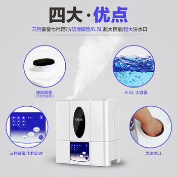 
                                        浩奇香薰机加湿器 6.5L大容量家用办公室智能净化空气空调加湿器 静音                