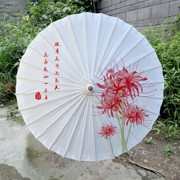 新款古风创意油纸伞防雨防晒古典江南舞蹈桐油雨伞cos装饰伞 彼岸花