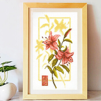 多美绣十字绣法国dmc绣线 手工刺绣 创意绣品 花草 花影百合花客厅