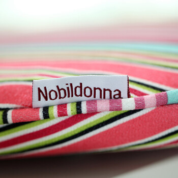 Nobildonna 时尚条纹坐垫 布艺 办公室坐垫套 餐桌椅垫 含芯马蹄垫 彩色条纹 45*43cm单个(含芯)