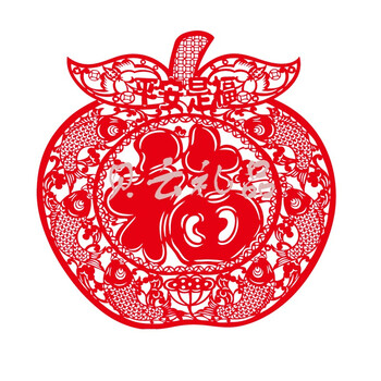 与花同行新年窗花平安是福 新年窗花平安是福 大