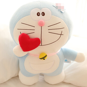 哆啦a梦公仔机器猫毛绒玩具玩偶叮当猫蓝胖子娃娃女生节礼物 送爱心款