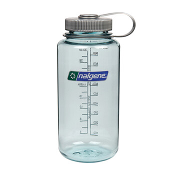 乐基因（Nalgene）美国原装进口 中文定制款运动水杯 塑料大容量太空杯1000ml 2178-2053 水蓝绿+海绵杯刷一个