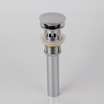 全铜浴室面盆龙头下水器大盖蘑菇头按压弹跳落水器下水器带溢水孔