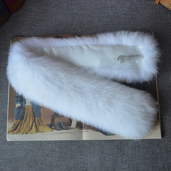 狐狸毛围脖冬季百搭皮草围脖加厚毛领子韩版狐狸毛围巾女冬 白色