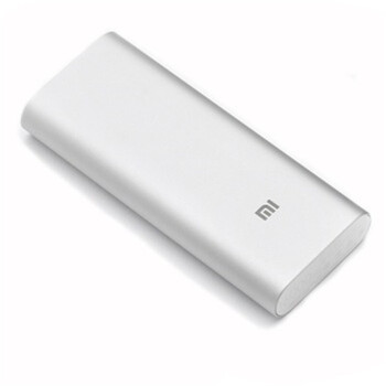 小米（MI）移动电源/充电宝 大容量16000mAh 双USB输出 品质电芯 通用简约型 银色标配+蓝色原装保护套