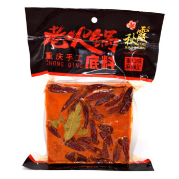 秋霞 牛油火锅底料500g 麻辣烫麻辣香锅串串香重庆老火锅手工佐料 5袋