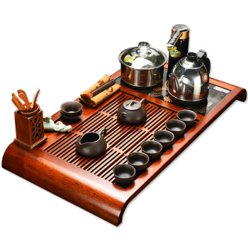 金灶(KAMJOVE)  K-180整套茶具花梨木紫砂汝瓷电热炉四合一智能电茶炉 套装一 石瓢茶具 81×43×7厘米