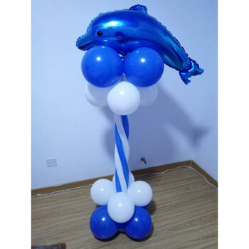 宴会立柱路引气球结婚礼场地paryt装饰店庆典活动布置 蓝色海豚立柱