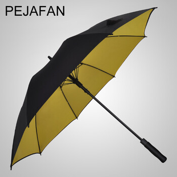 
                                                                                PEJAFAN高端雨伞男士超大商务伞双层加厚自动长柄伞双人大伞户外高尔夫伞超强防风防晒晴雨两用伞 130CM大号双层内黑                