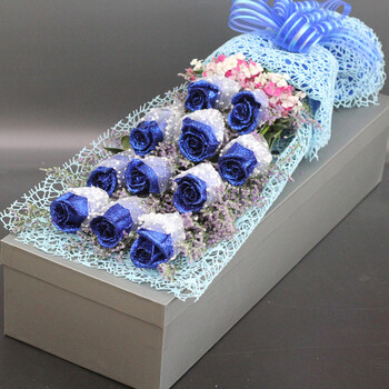 冬珊11朵蓝色妖姬礼盒七夕情人节商务送女友男友北京成都金堂绵阳上海