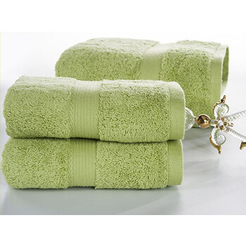 清雅洗脸毛巾纯棉柔软吸水情侣儿童家用100%全棉 鹅黄绿 毛巾 34x74cm