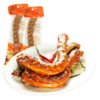 善味阁 鲜卤长鸭脖80g*2条 微辣整根鸭脖子鸭颈鸭肉类休闲零食品小吃