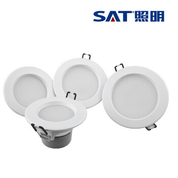 SAT照明为而普系列 特价促销 LED家居灯天花筒灯护眼筒灯 3W 开孔7cm 特价！ 银色 6000K正白光