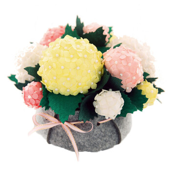 玫瑰向日葵手工花束盆栽仿真花不织布diy手工制作布艺材料包繁花盛开