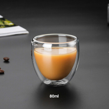 创意带滤网透明泡茶杯 牛奶果汁水杯咖啡杯子 80ml双层杯