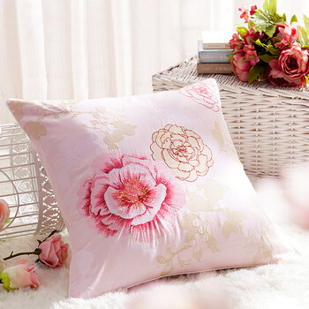 堂皇家纺 全棉绣花靠垫套 新品上市 不含靠垫芯 寒绯靠垫套 50*50cm